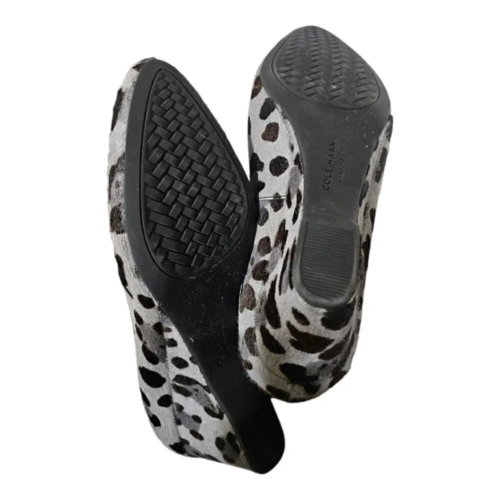 COLE HAAN The Go To Calf Hair Animal Print Wedge Pumps‎ Shoes - Size 6